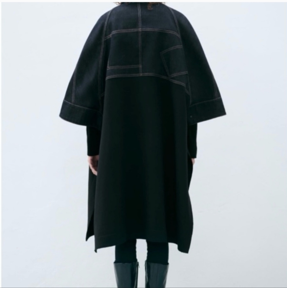Zara Manteco wool blend and denim coat ❤️ - Picture 6 of 7